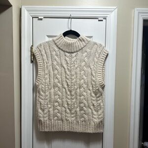 A New Day mock neck cable knit sleeveless sweater M